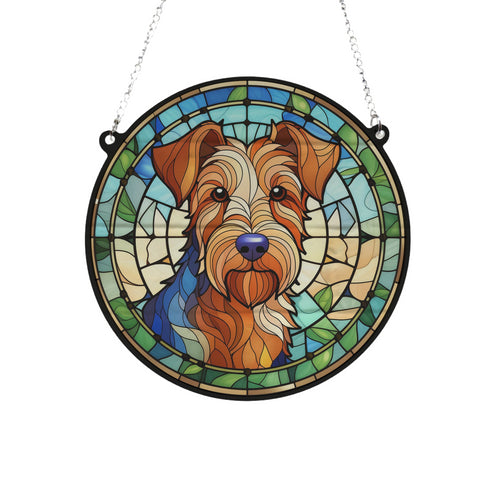 Welsh Terrier Stained Glass Effect Suncatcher